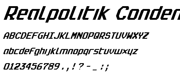 Realpolitik Condensed Italic font